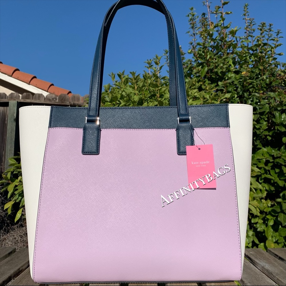 Kate Spade Cameron Lavender Navy Contrast laptop - Picture 5 of 8